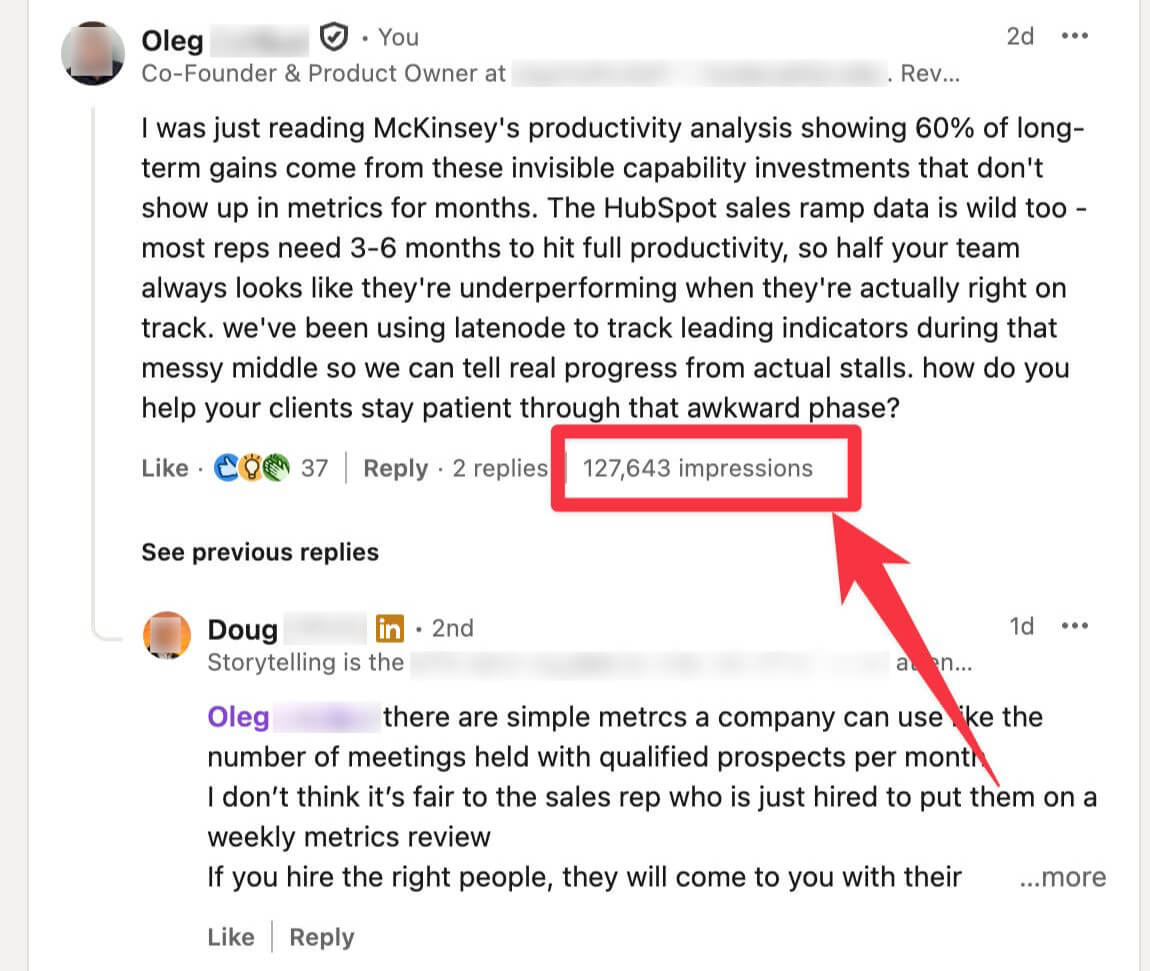 LiSeller AI-drafted LinkedIn comment example