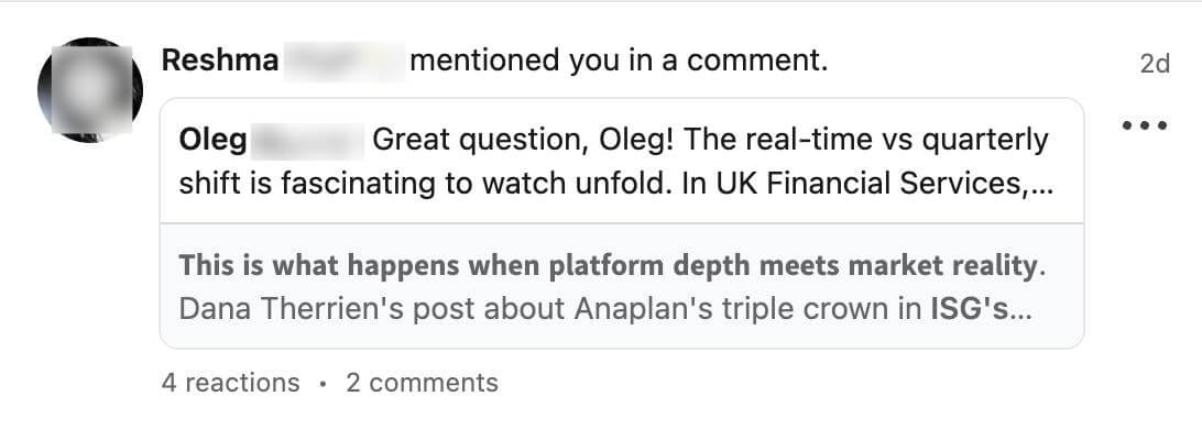 LiSeller AI-drafted LinkedIn comment example