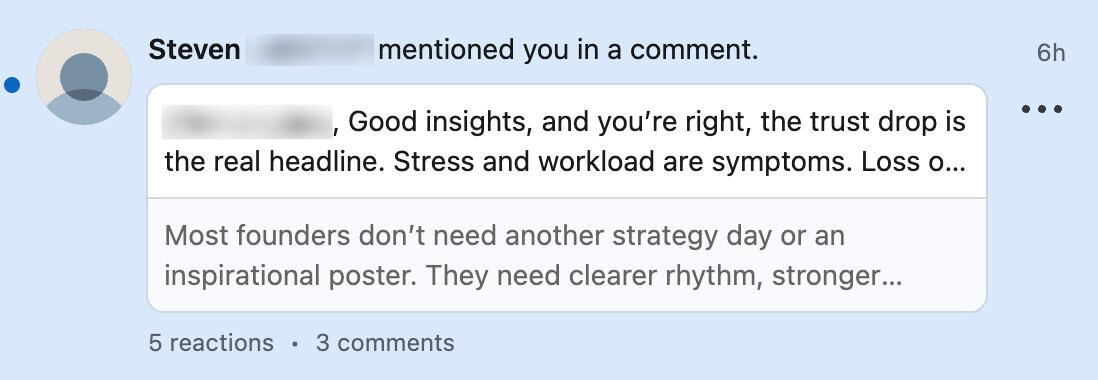 LiSeller AI-drafted LinkedIn comment example